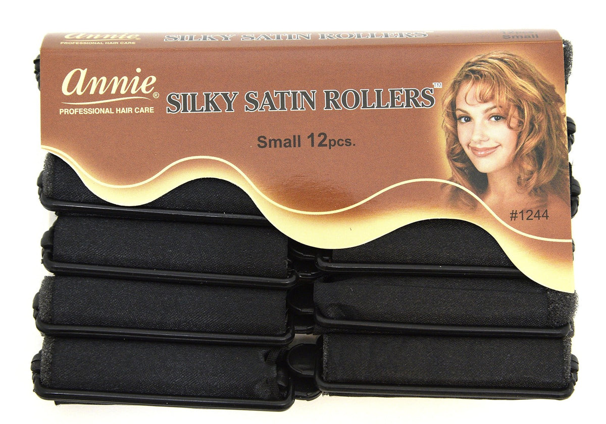 Small Satin Hair Curlers - Black, Hair Styling Tool Accessories