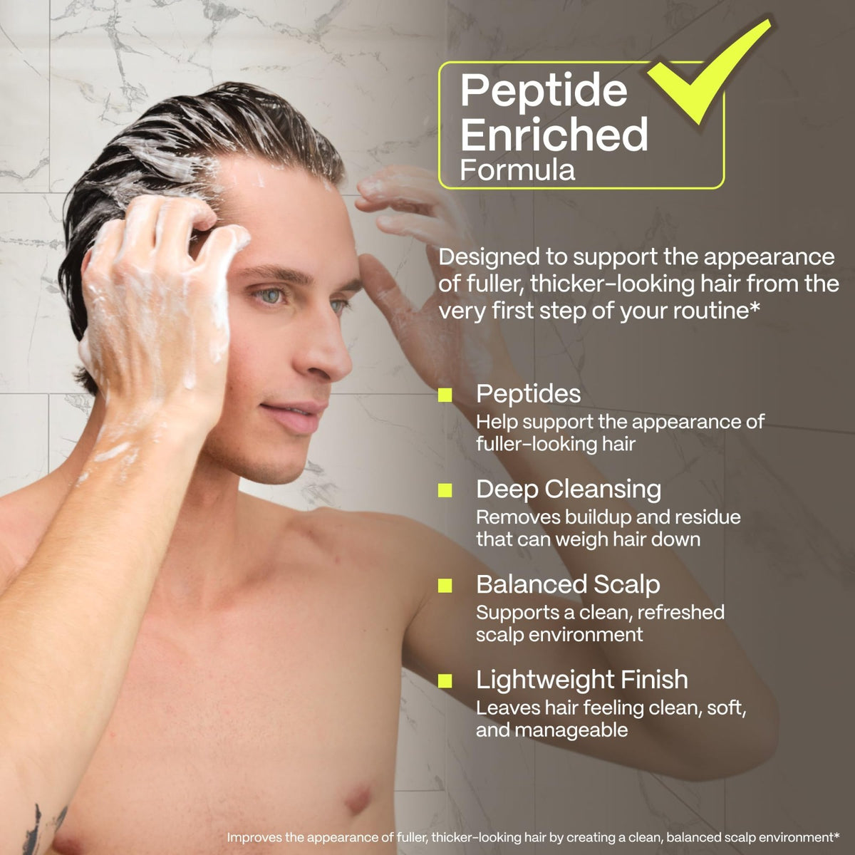Peptide Hair Growth Shampoo with Biotin & Copper Tripeptide for Stronger Hair