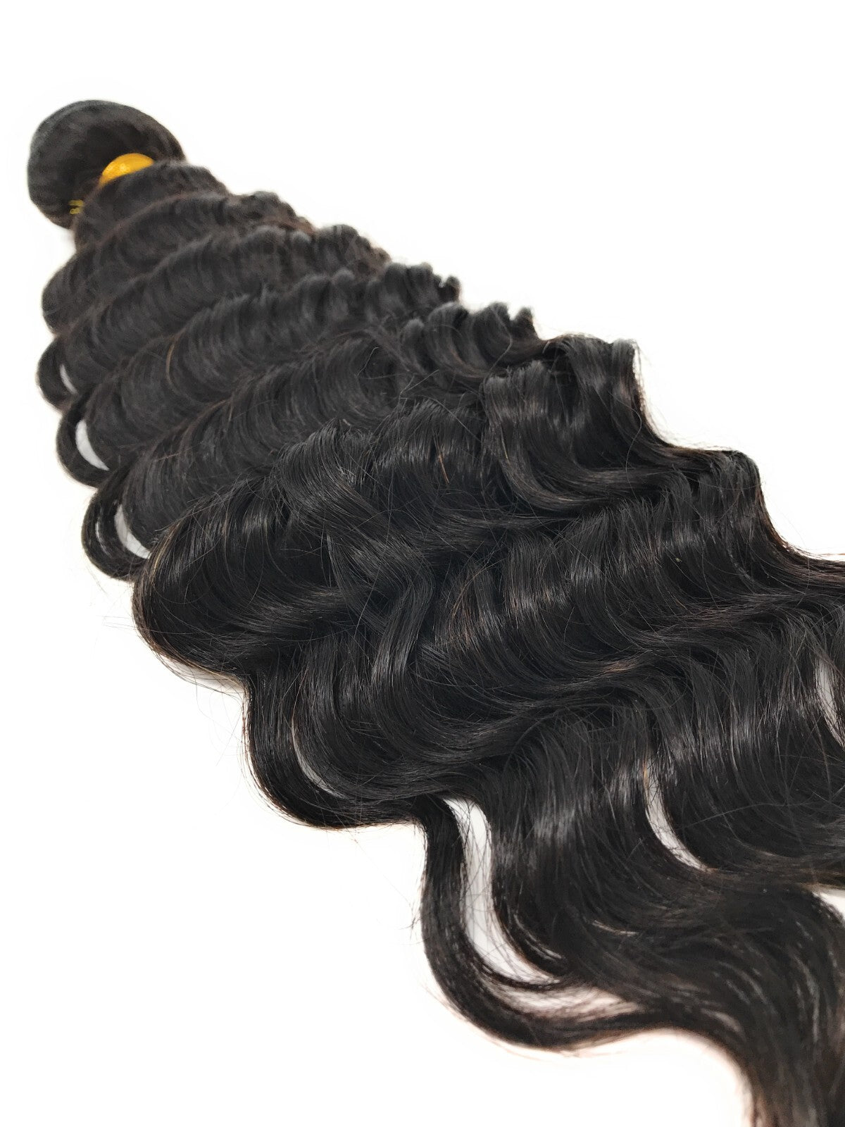 10A Mink Deep Wave Brazilian Virgin Human Hair Extensions - Natural Black, Extra Thick