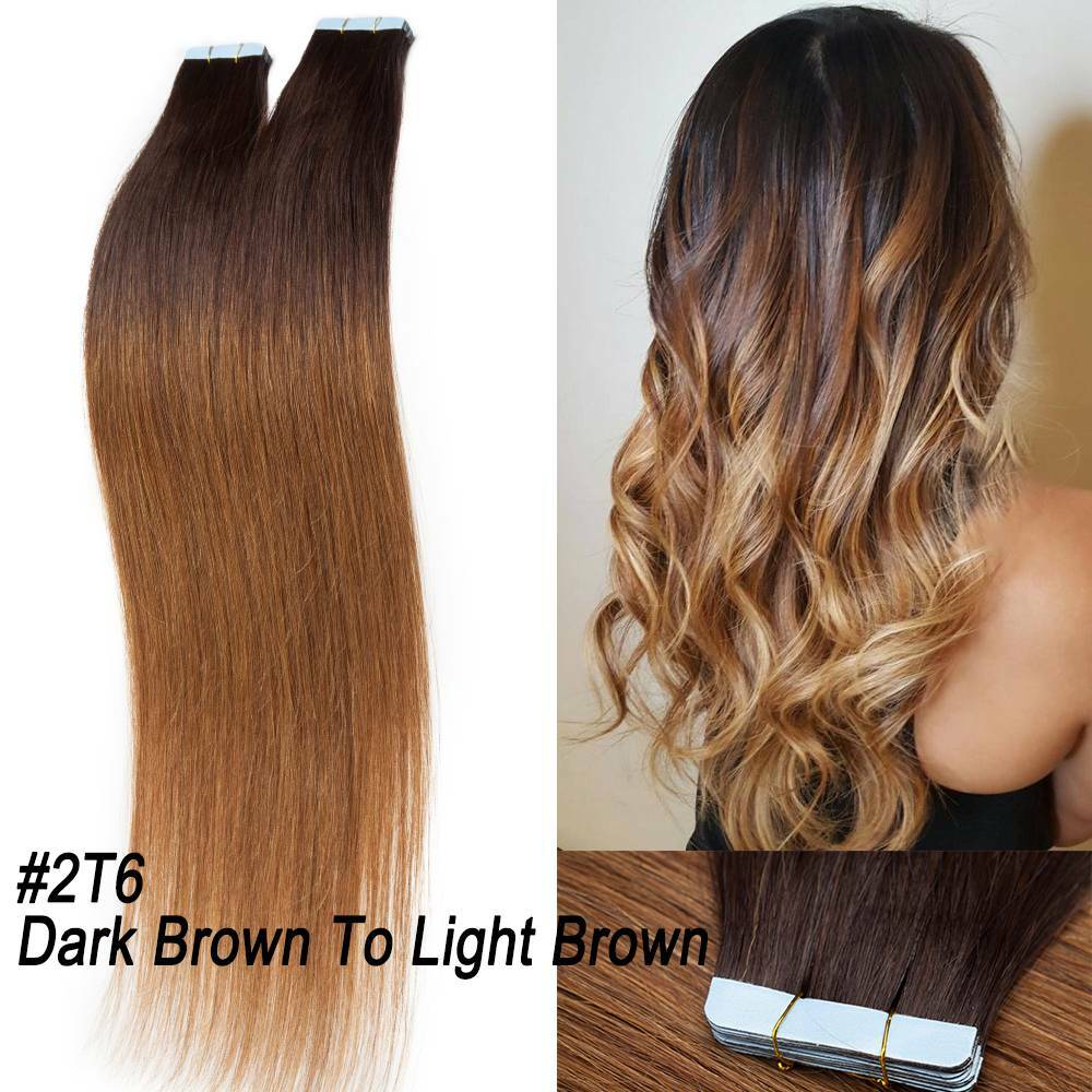 100% Human Hair Tape-In Extensions Full Head Body Wave & Straight Styles