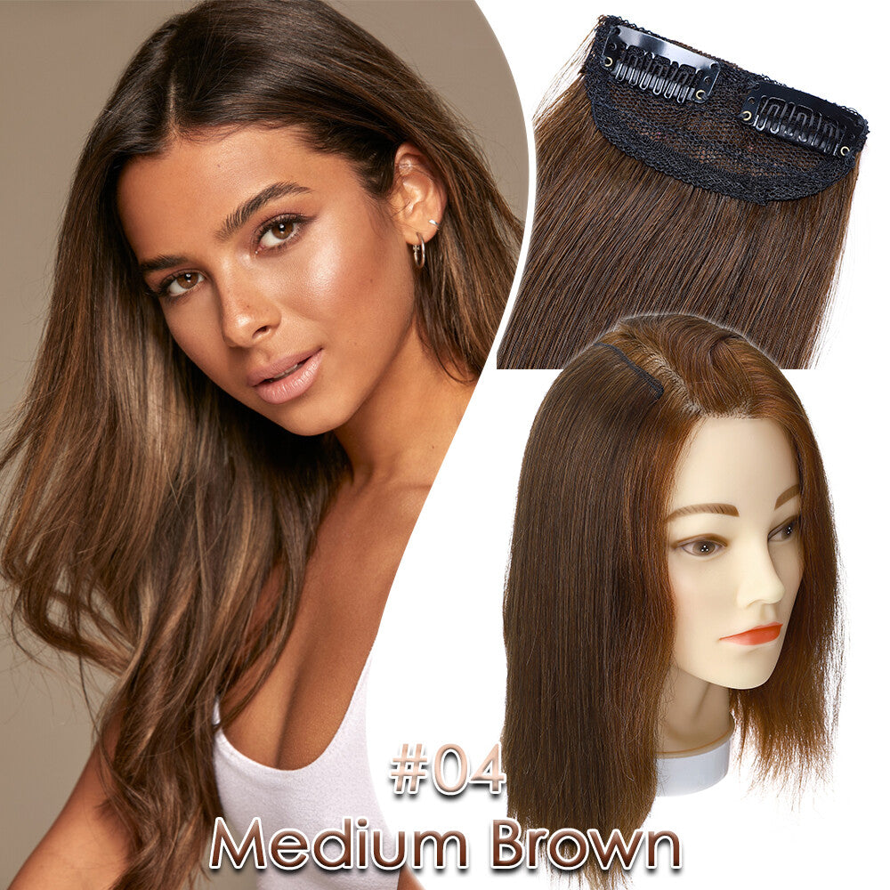 Clip-In Hair Extensions Remy Human Hair Short Topper Multiple Colors & Lengths