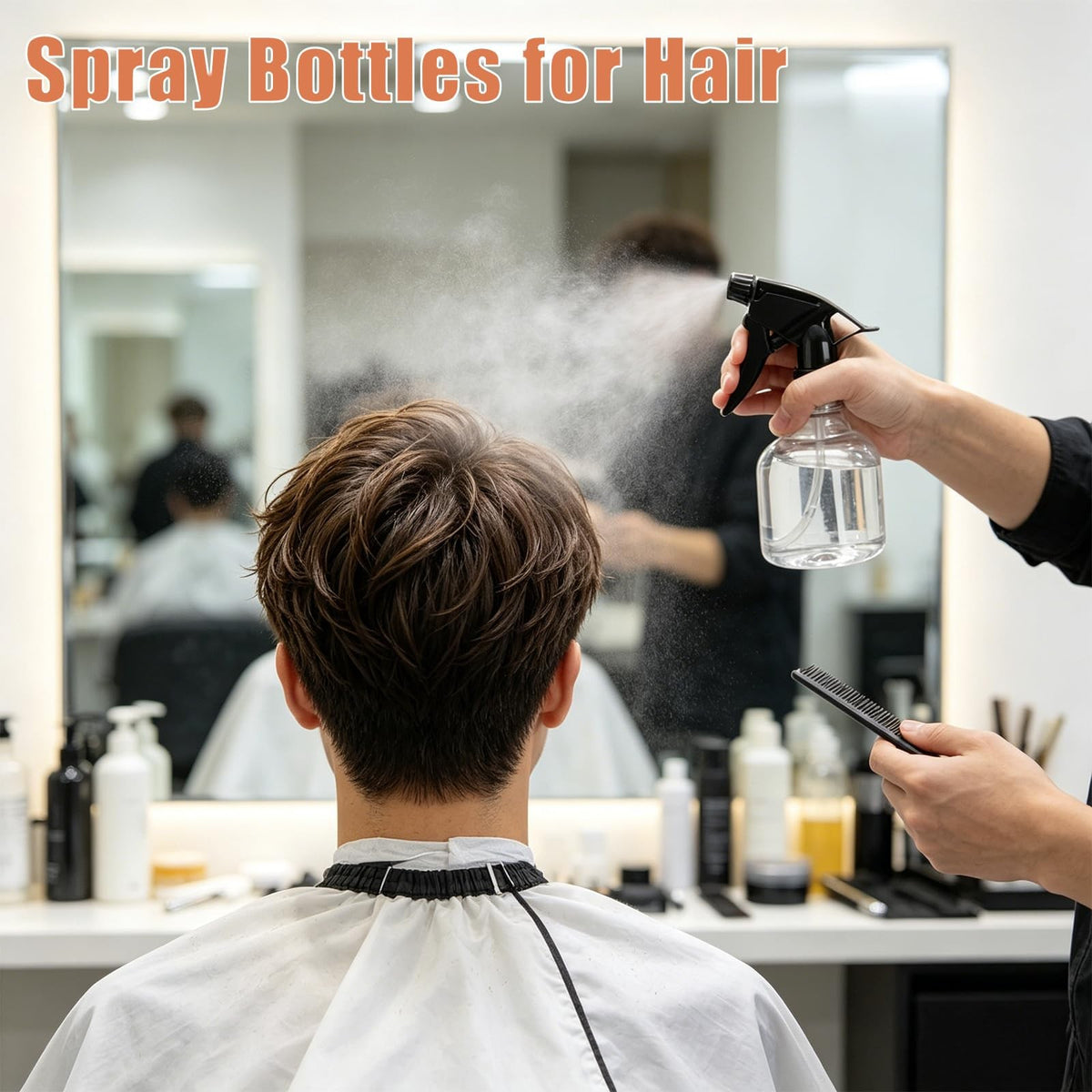 12 Pack 8 oz Empty Plastic Spray Bottles with Adjustable Trigger