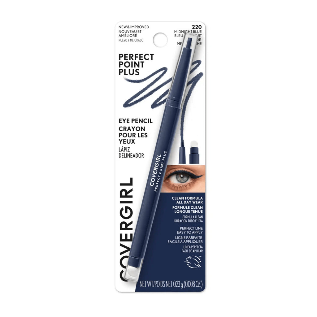 Eyeliner Pencil Set – CoverGirl Perfect Point Plus, Midnight Blue 220 Water-Resistant, 3 Pack