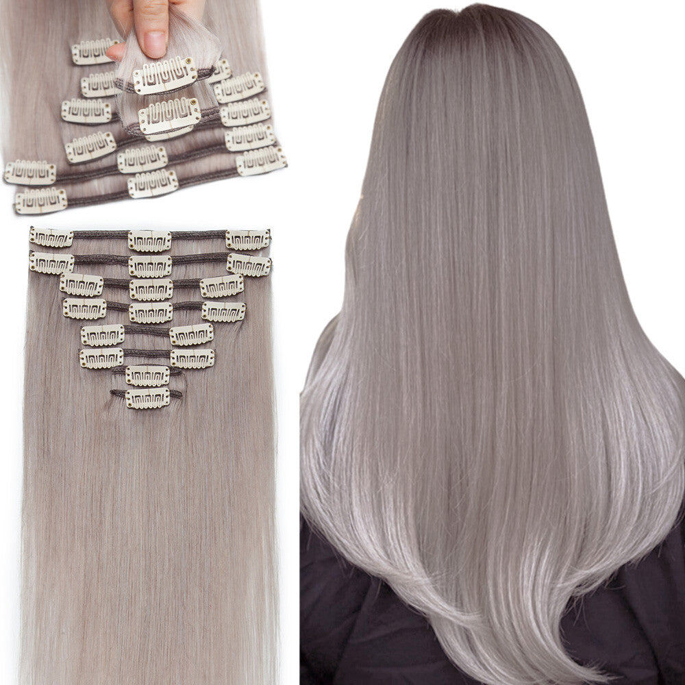 Clip-In Hair Extensions Full Head 8 Pieces Remy Human Hair 4-24 Inches