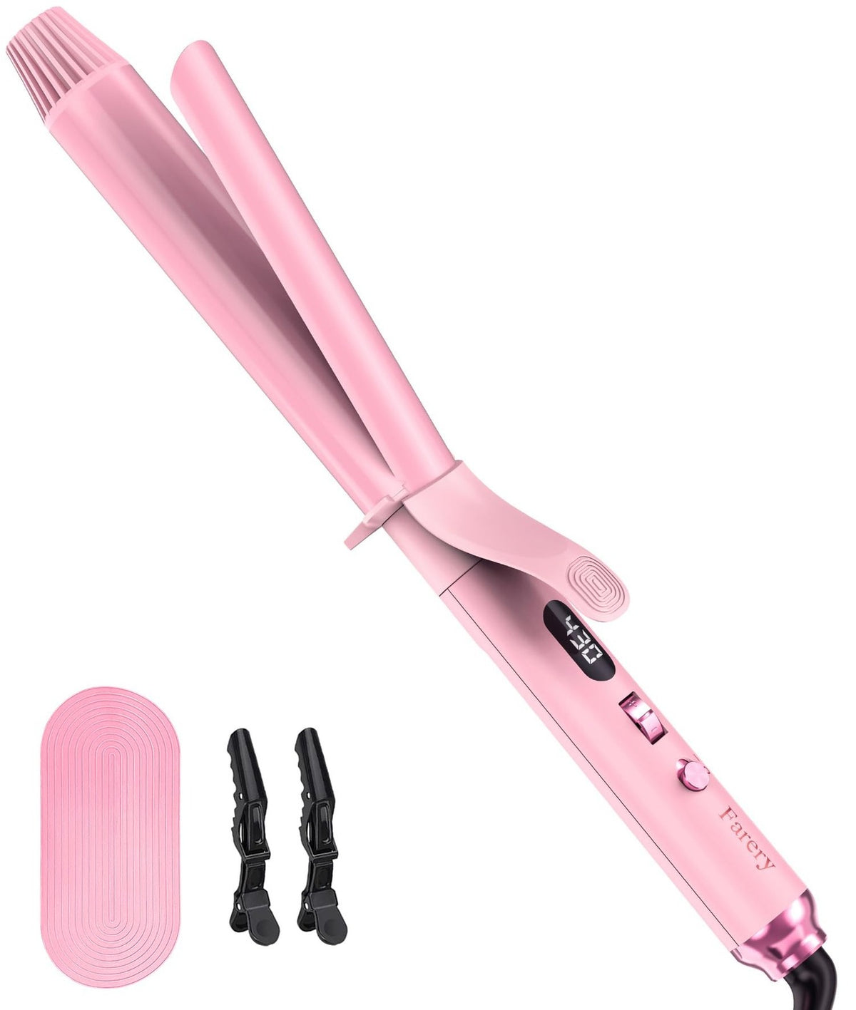 Long Barrel Curling Iron 1.25 Inch for Thin Hair with Adjustable Temp