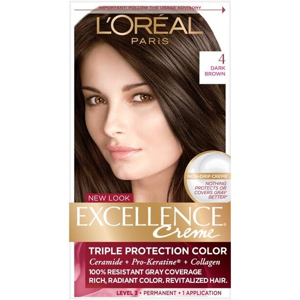 Permanent Hair Color Kit Dark Brown 4 - Gray Coverage & Long-Lasting Shine