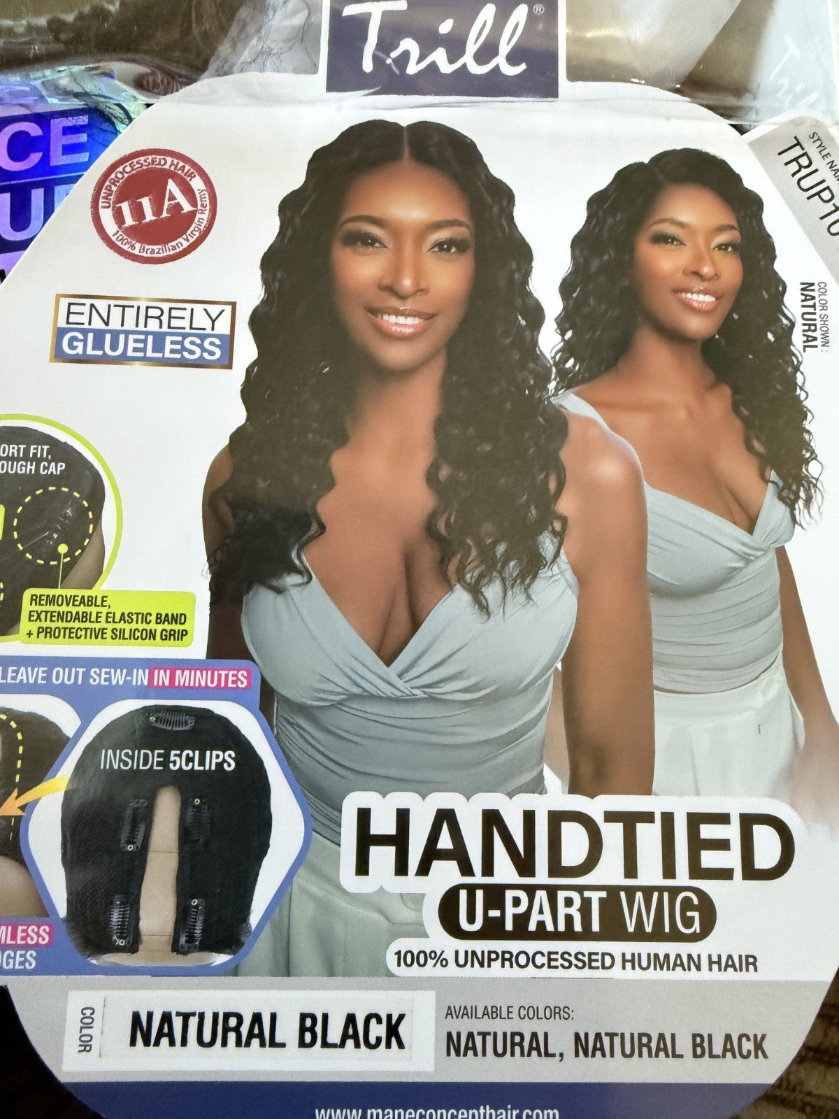 24-Inch Human Hair U-Part Wig Natural Black Loose Deep Style - Easy Application