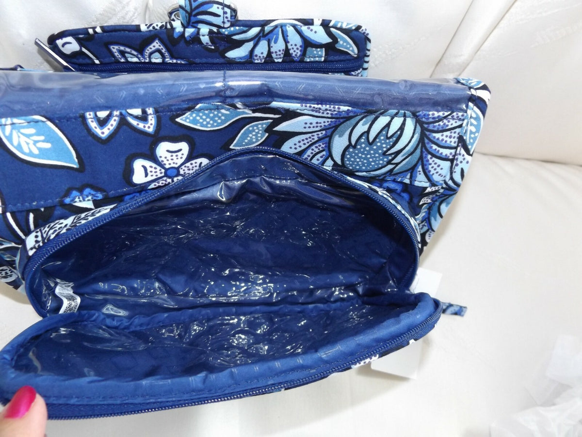 Medium Travel Cosmetic Organizer Case - Tropics Tapestry Navy