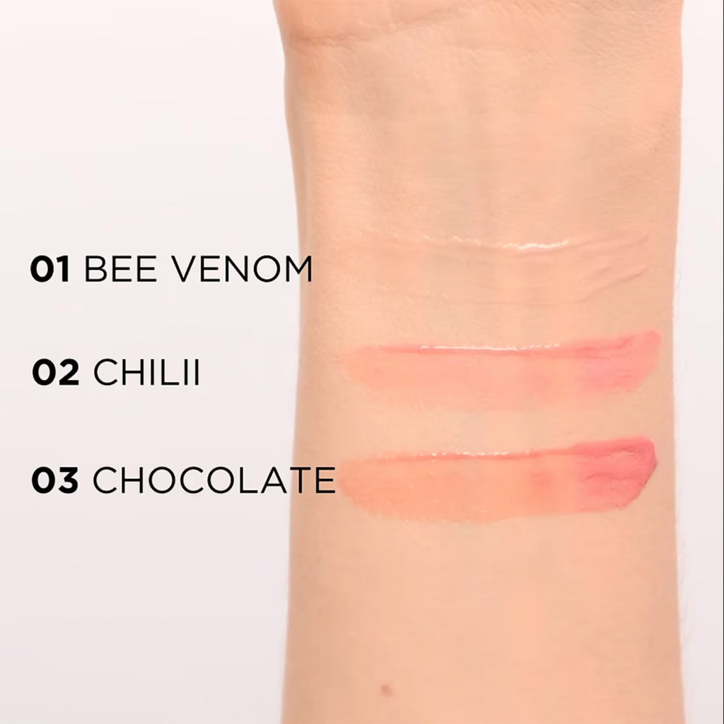 Lip Plumper Gloss with Natural Flavors - Bee Venom, Chili, Chocolate