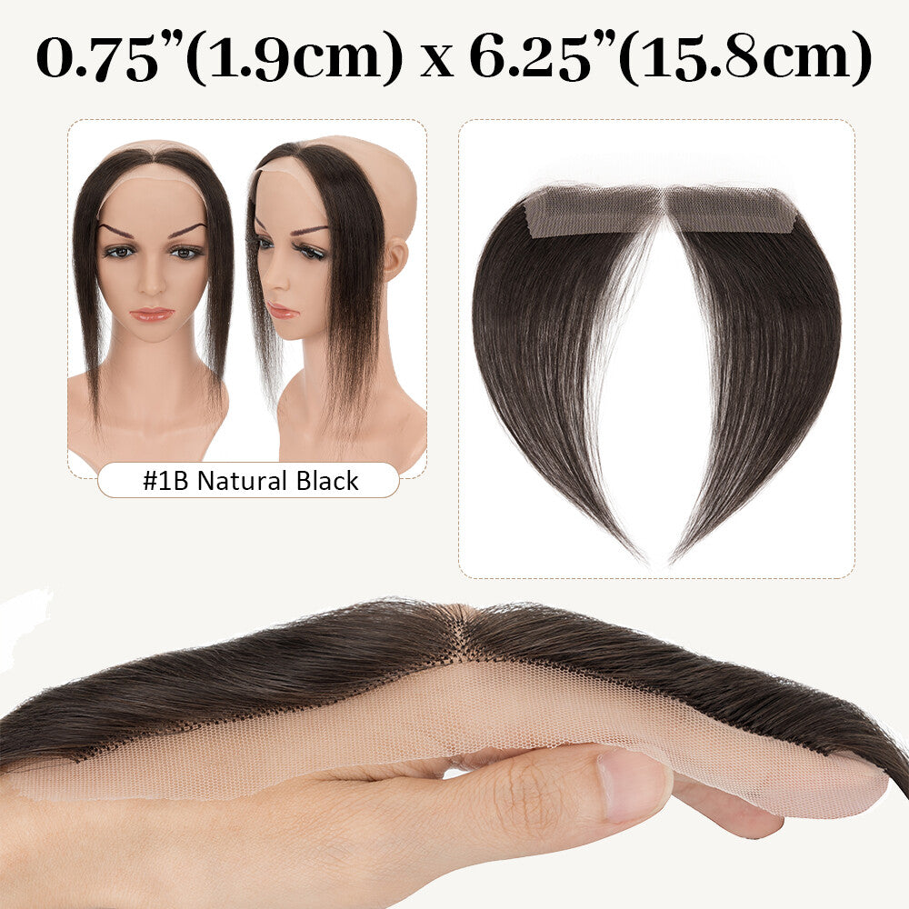 Full Lace Human Hair Topper with Front Hairline & Hand-Tied Top - Multiple Colors