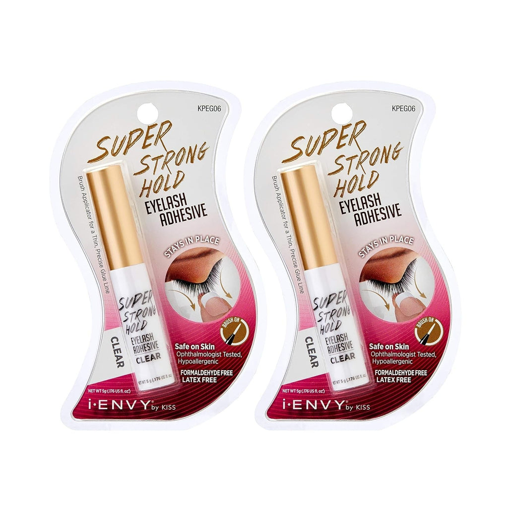 Invisible Bond Eyelash Glue - Waterproof, 48HR Hold, Latex-Free, 2 Bottles