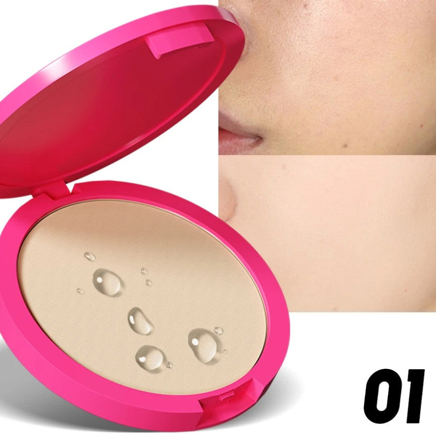 Matte Pressed Powder Foundation Oil Control Makeup Compact - Natural Finish