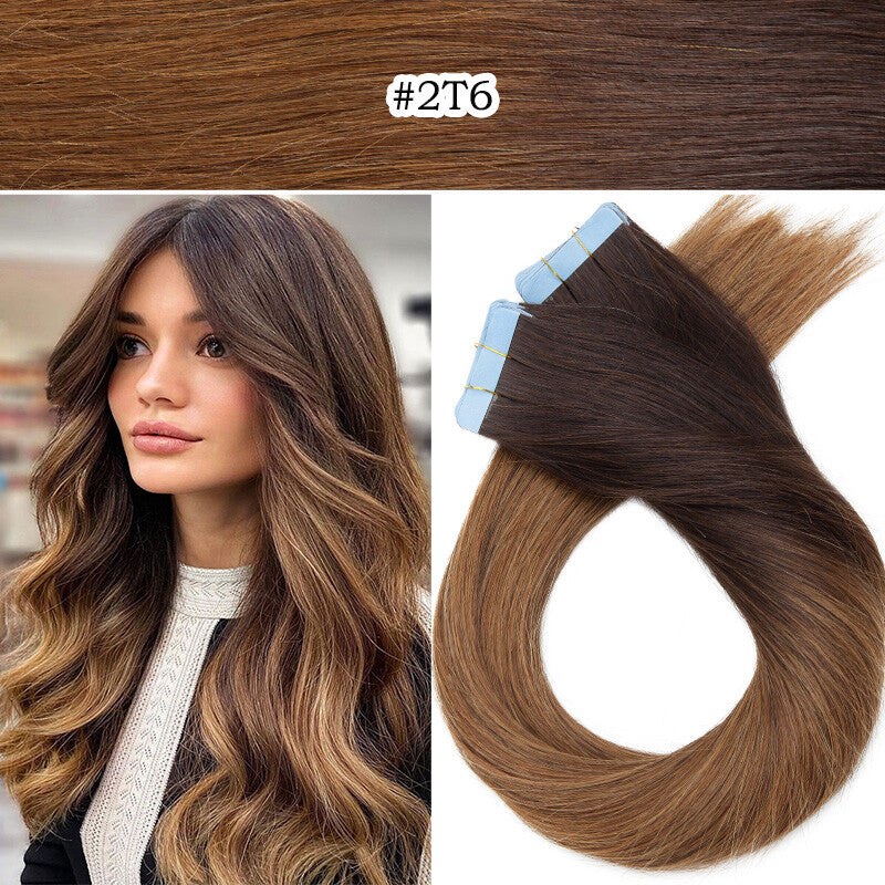 100G Tape-In Remy Hair Extensions Full Head - Russian Human Hair Thick Skin Weft