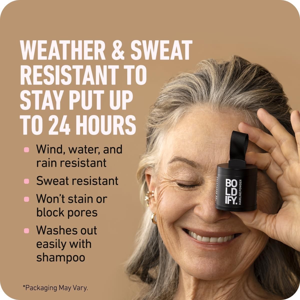 Water-Resistant Hairline Powder Root Touch Up - Black, 24-Hour Concealer