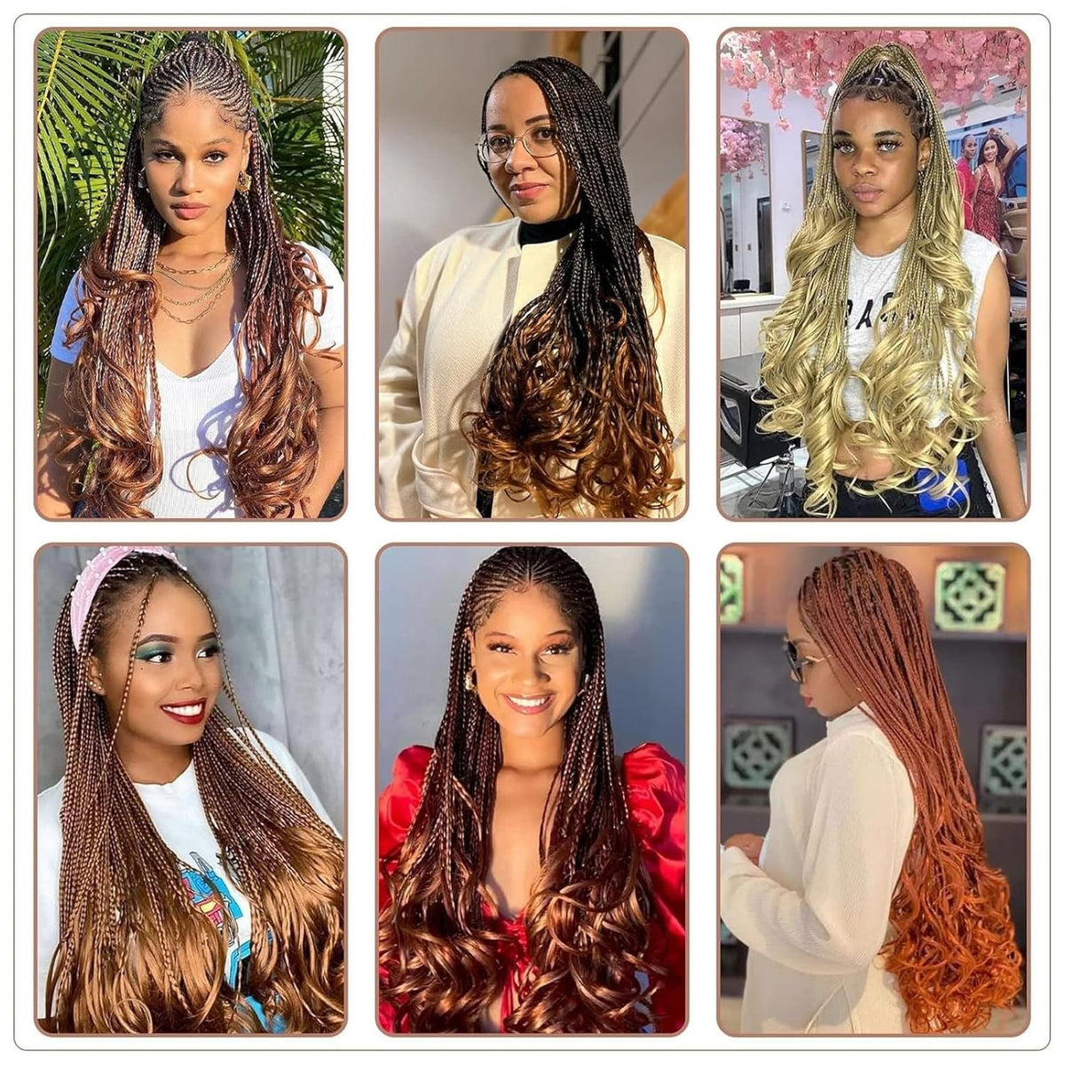 8 Inch Synthetic French Curl Crochet Braids - 9 Pack Hair Extensions for Women & Kids