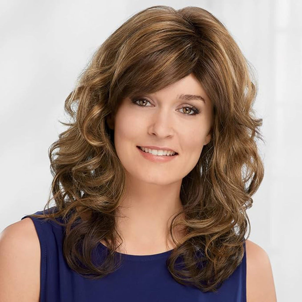 Long Wigs for Women - Flirty Shoulder-Length Hair with Swept Bangs