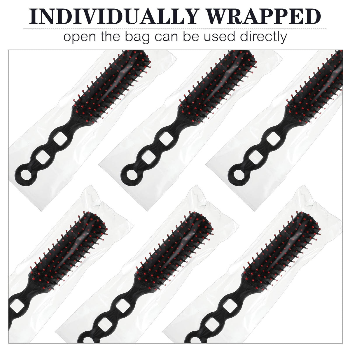 100 Pack Detangling Hair Brushes Bulk Individually Wrapped for Hygiene and Safety