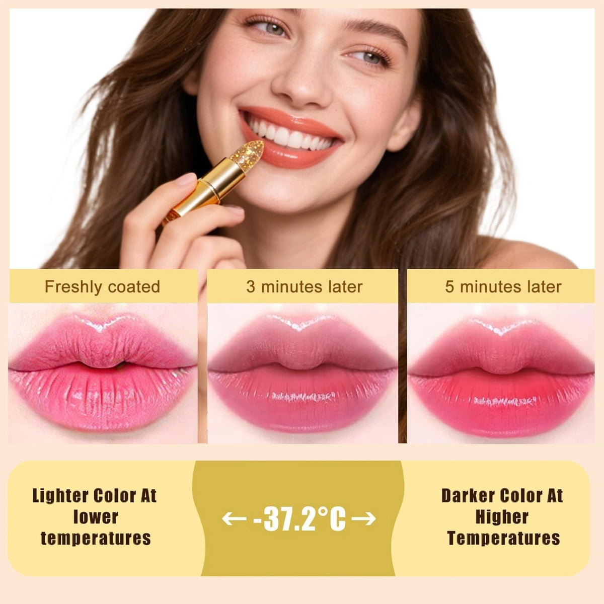 Color Changing Lipstick with Hydrating, Skin-Adaptive Formula – 1 or 2 Pack