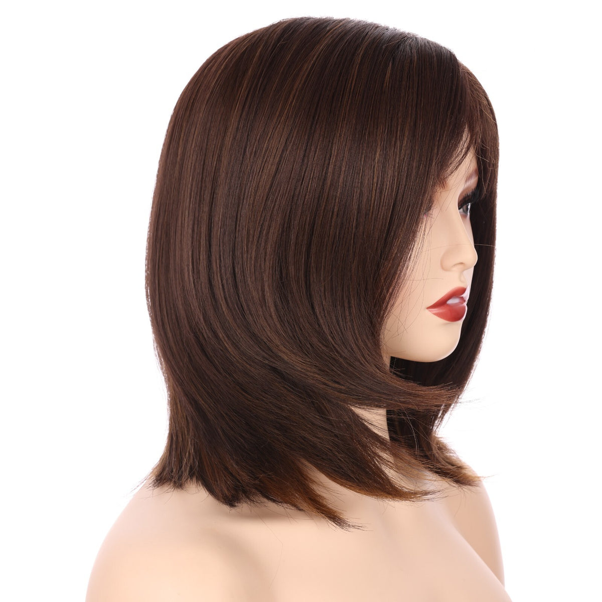 14-Inch Synthetic Short Bob Wig with Bangs for Cosplay & Events