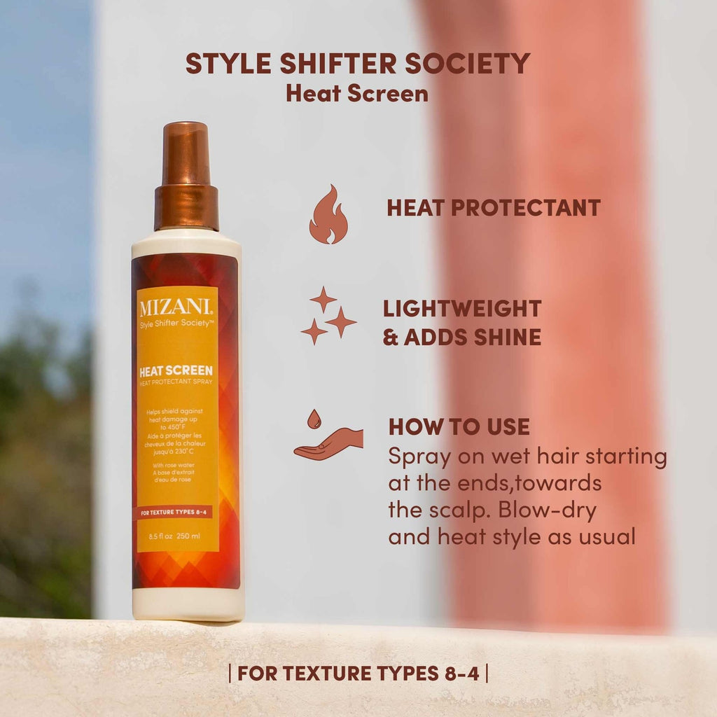Heat Protectant Spray for Curly Hair - Heat Shield & Frizz Control
