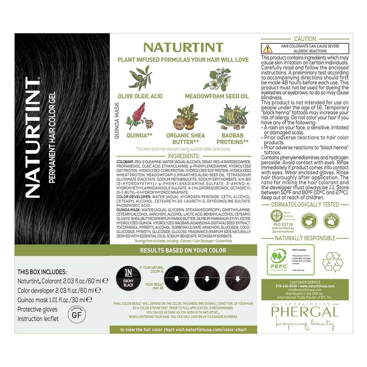Naturtint Permanent Hair Colorant 1N Ebony Black - 4.5 Oz