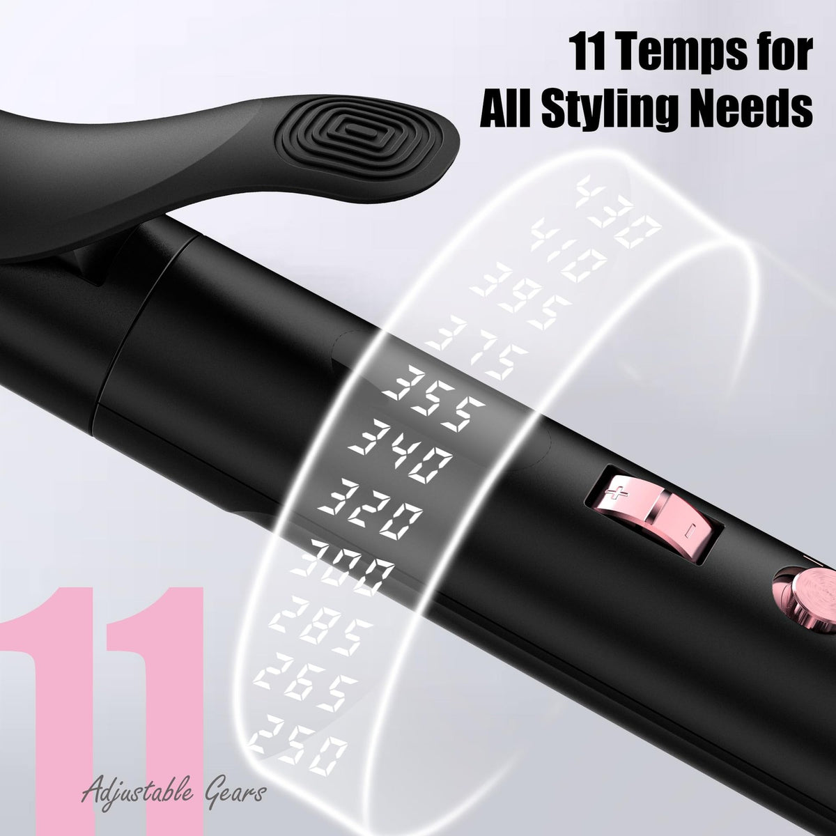 Long Barrel Curling Iron 1 Inch Ceramic Hair Curler with Digital Temp Control