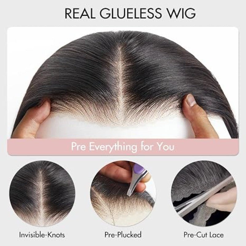 Glueless Human Hair Bob Wig 6x4 HD Lace Pre-Plucked Straight Wig