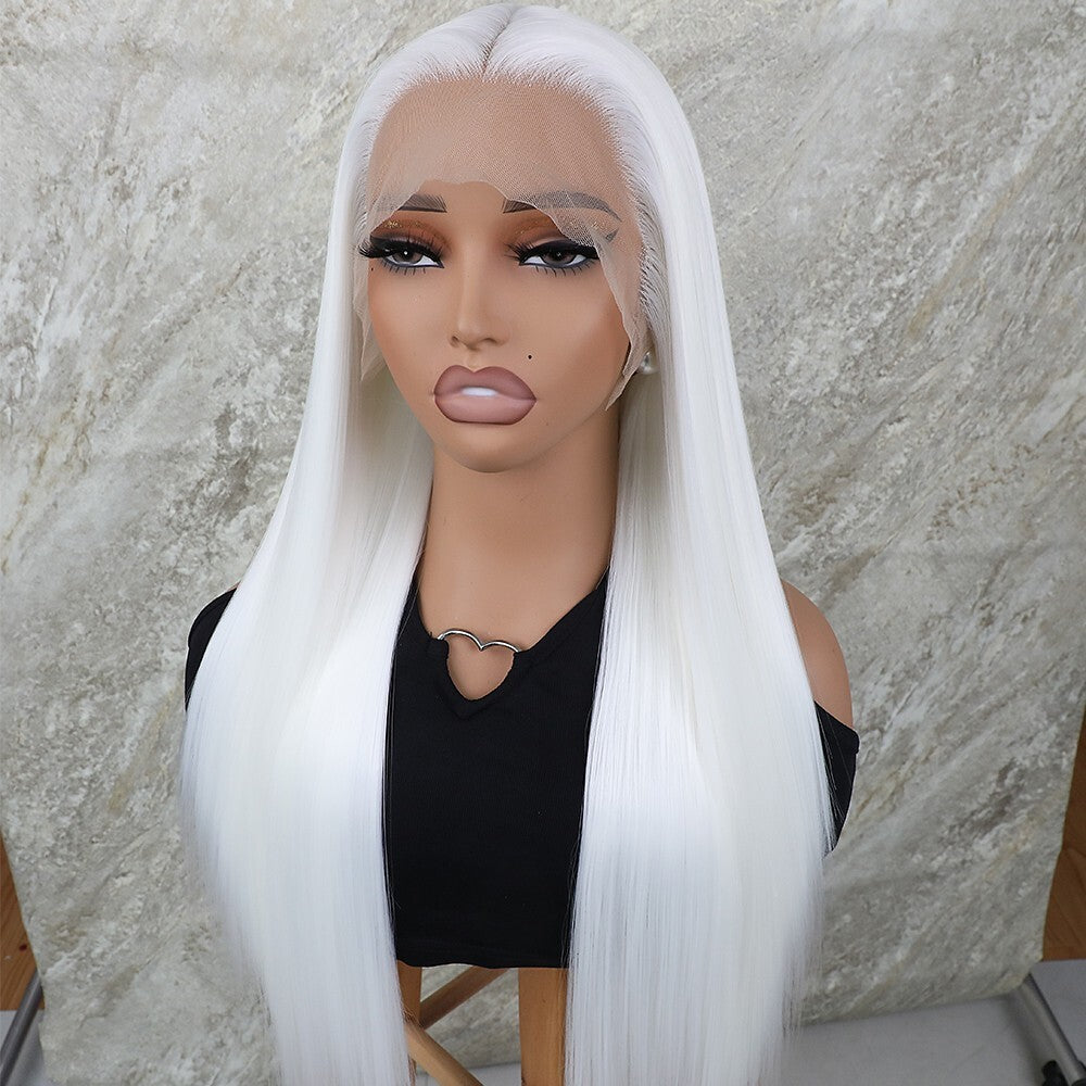 Long Straight Synthetic Lace Front Wig with Free Part & Pre-Plucked Baby Hair