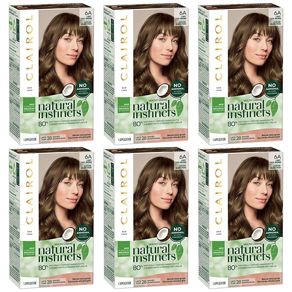 Natural Instincts Light Cool Brown Non-Permanent Hair Color Kit - 6 Pack
