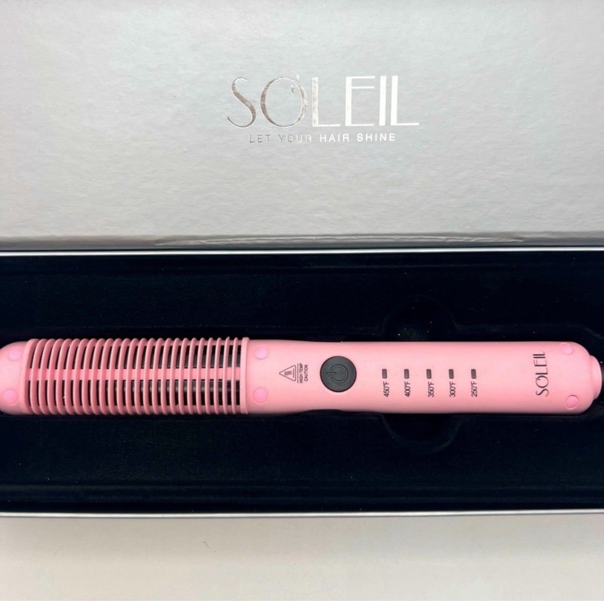 Baby Pink Heat Styling Comb Brush Dual Voltage Hair Styling Tool