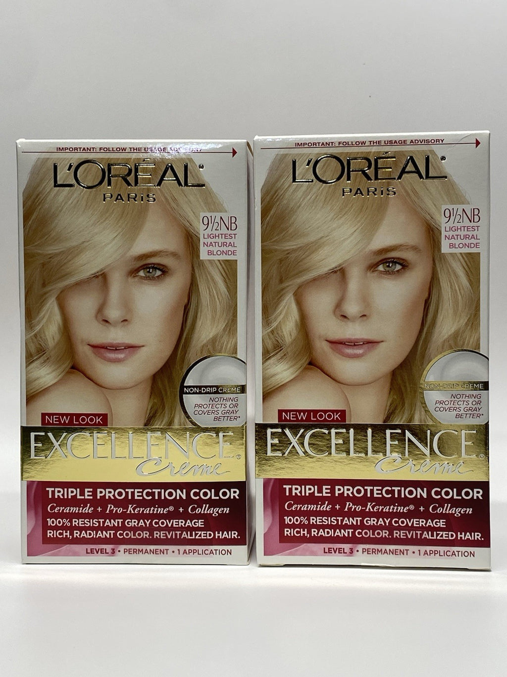 Lightest Natural Blonde Permanent Hair Color 9 1/2 NB - Pack of 2