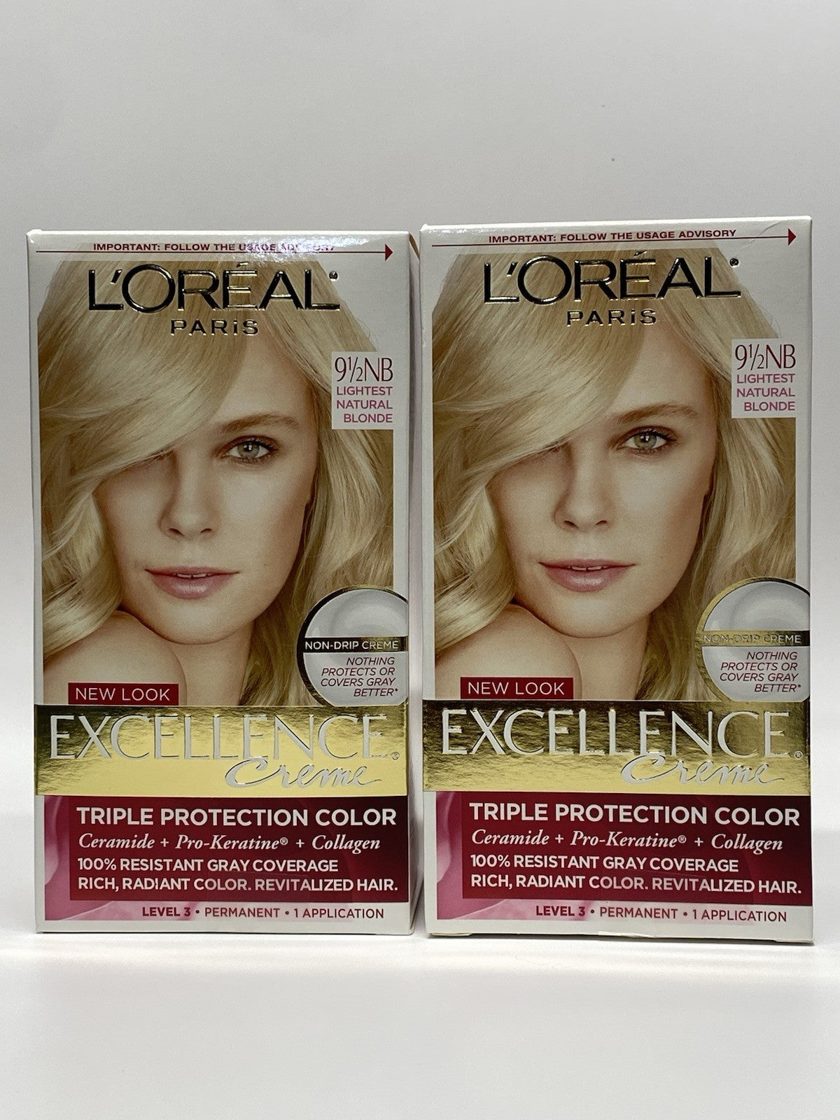 Lightest Natural Blonde Permanent Hair Color 9 1/2 NB - Pack of 2