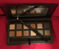 12-Color Eye Shadow Palette with Dual-Sided Brush - Metallic & Matte Finishes