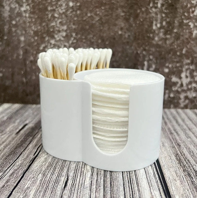 2-in-1 Acrylic Cotton Swab & Pad Storage Box Makeup Organizer Container