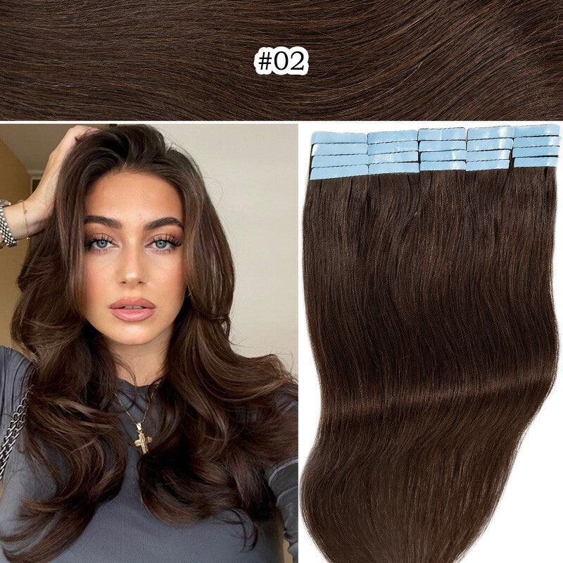 100G Tape-In Remy Hair Extensions Full Head - Russian Human Hair Thick Skin Weft