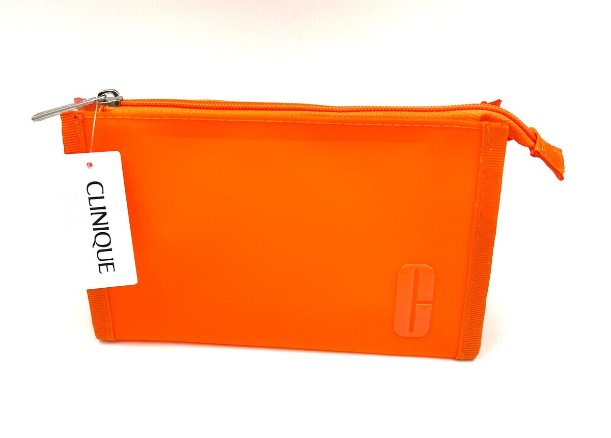 Set of 4 Waterproof Cosmetic Makeup Bags - Neon Orange