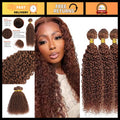 18-22 Inch Water Wave Human Hair Bundles - 3 Pack, Unprocessed Remy Brown