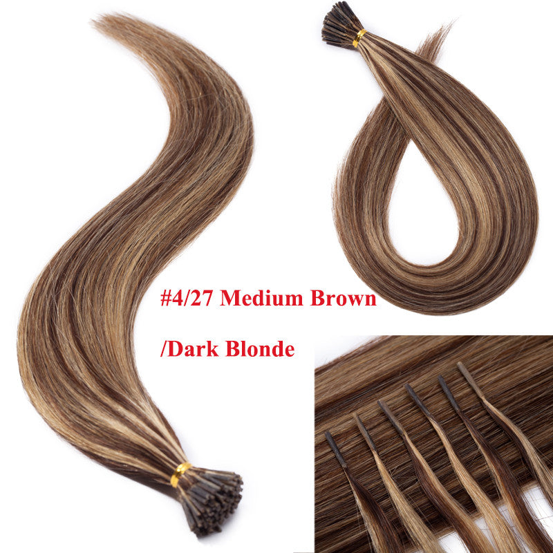 Remy Human Hair Extensions I-Tip Stick Tips Balayage & Solid Colors