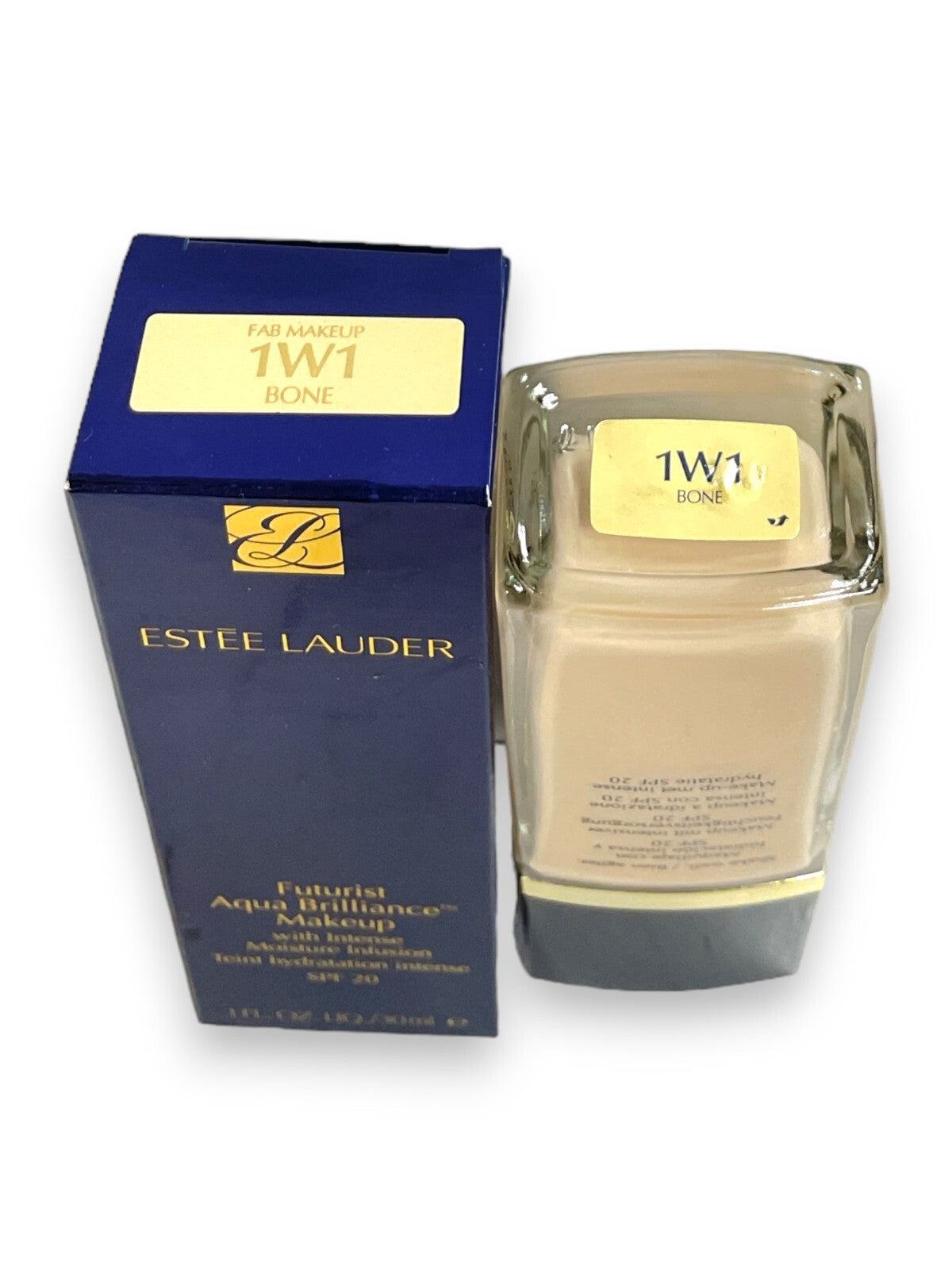 Estée Lauder Futurist Aqua Brilliance Makeup SPF 20 - 1 fl oz / 30 ml, Shade 1W1 Bone