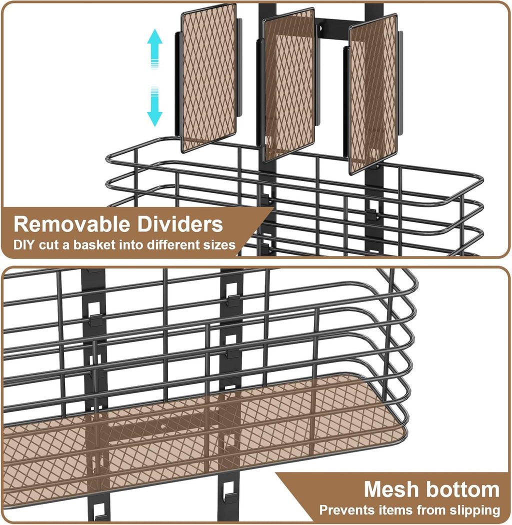 Over-the-Door Bathroom Organizer with 5 Shelves - Hair Dryer & Tool Storage