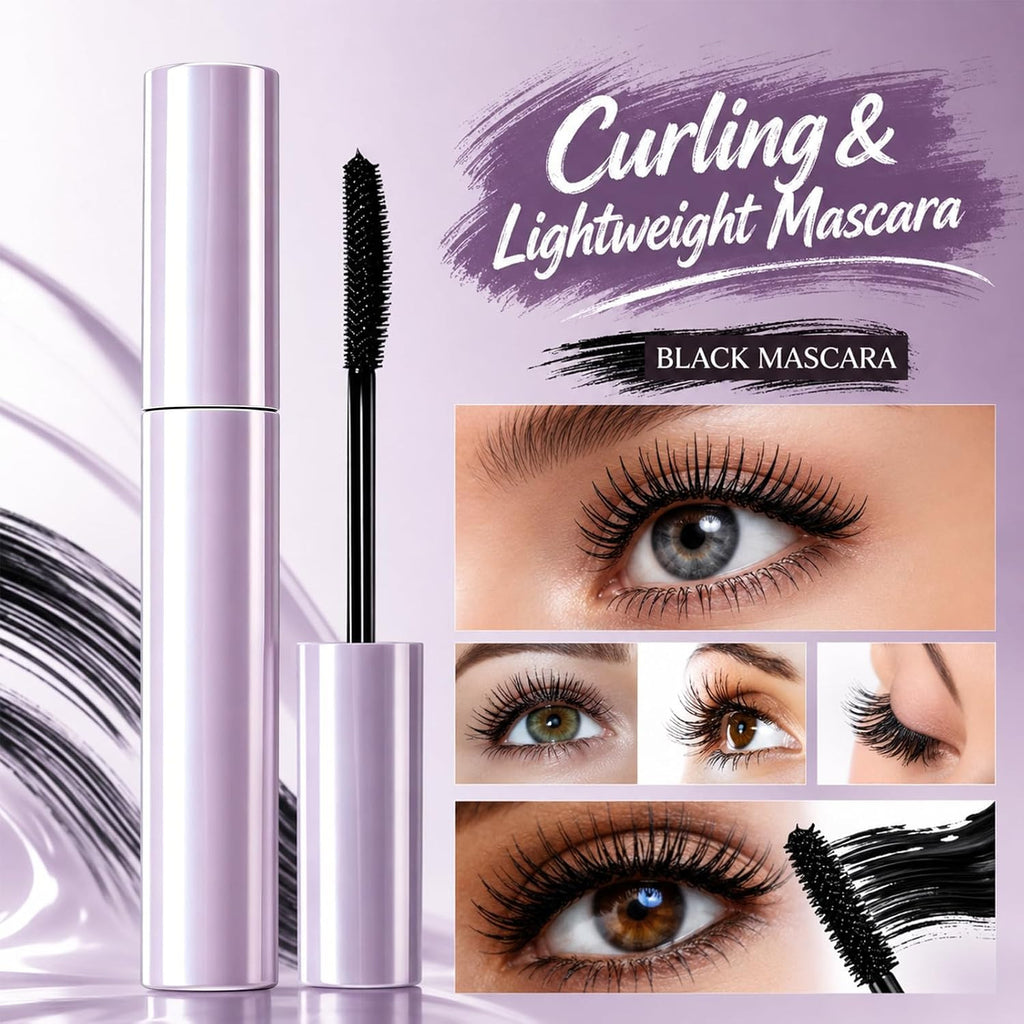 Long Lasting Curl Mascara for Older Women - Lengthening & Volumizing, Water Resistant, Hypoallergenic, Black & Brown 2-Pack