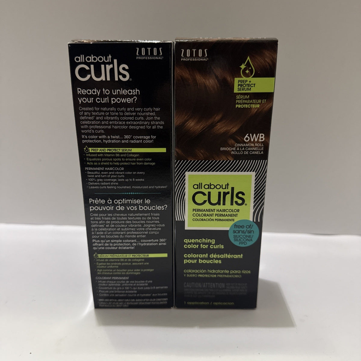 2 Pack Hair Color Kit - All About Curls Permanent Hair Dye 6WB Cinnamon Roll