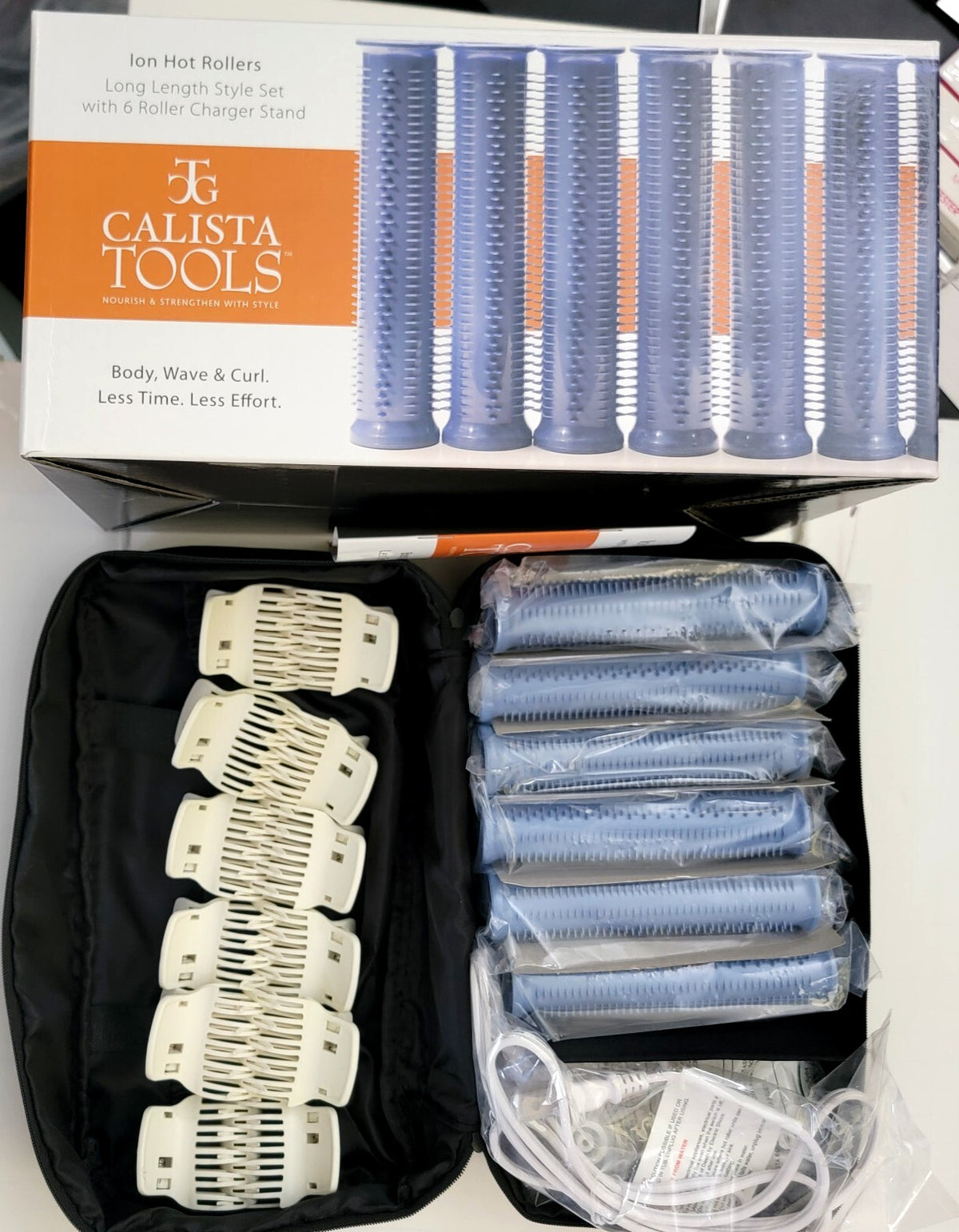 Calista Tools Ion Hot Rollers Long Length Styling Set with 12 Rollers & Clips