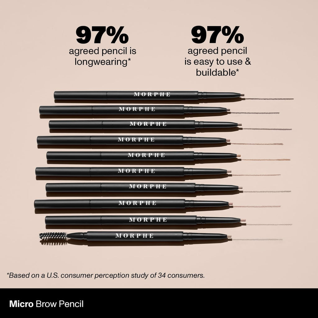 Morphe Micro Dual Eyebrow Pencil - Long-Wear, Precise, Chocolate Mousse