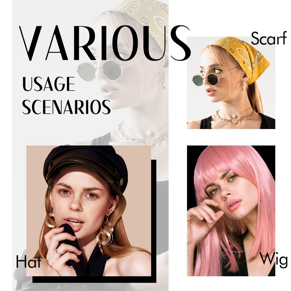 Wide Wig Grip Band for Lace Front Wigs, Velvet Adjustable Headband