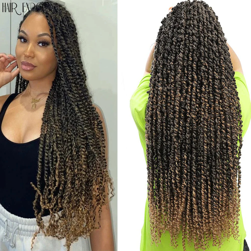 Pre Looped Ombre Passion Twist Crochet Hair Water Wave Synthetic