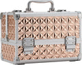 Portable Makeup Train Case with 2-Tier Organizer - Travel Cosmetic Storage