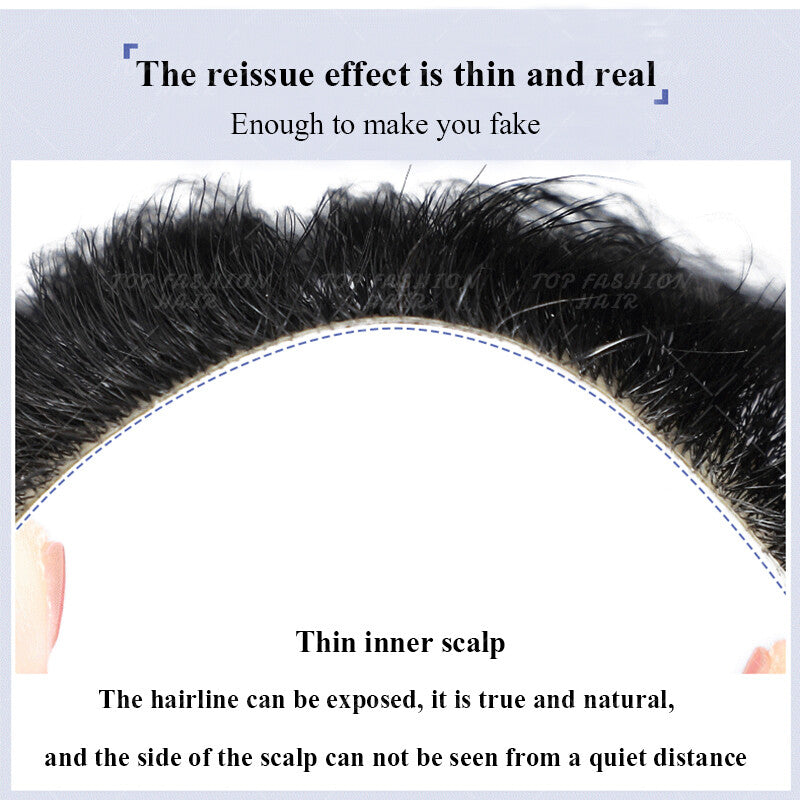Men's Human Hair Replacement System Toupee with PU Lace Mono Base - Remy Hair Piece