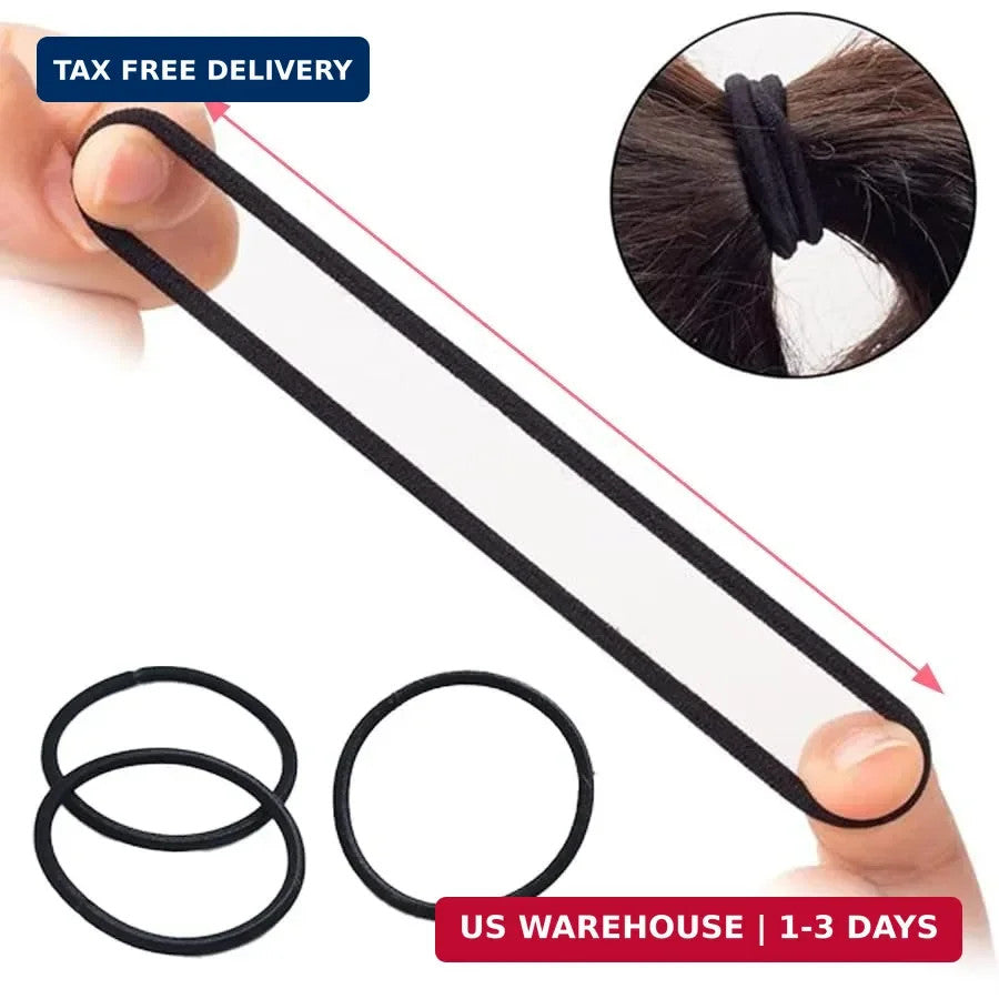 120 Black Hair Ties for Thick and Curly Hair Ponytail Holders Elastic Bands