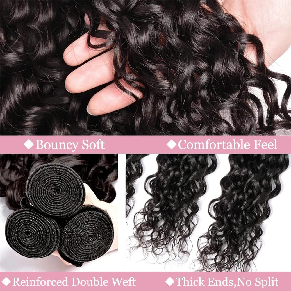 Deep Wave Brazilian Human Hair Bundle - Tangle-Free & Natural 24 Inch